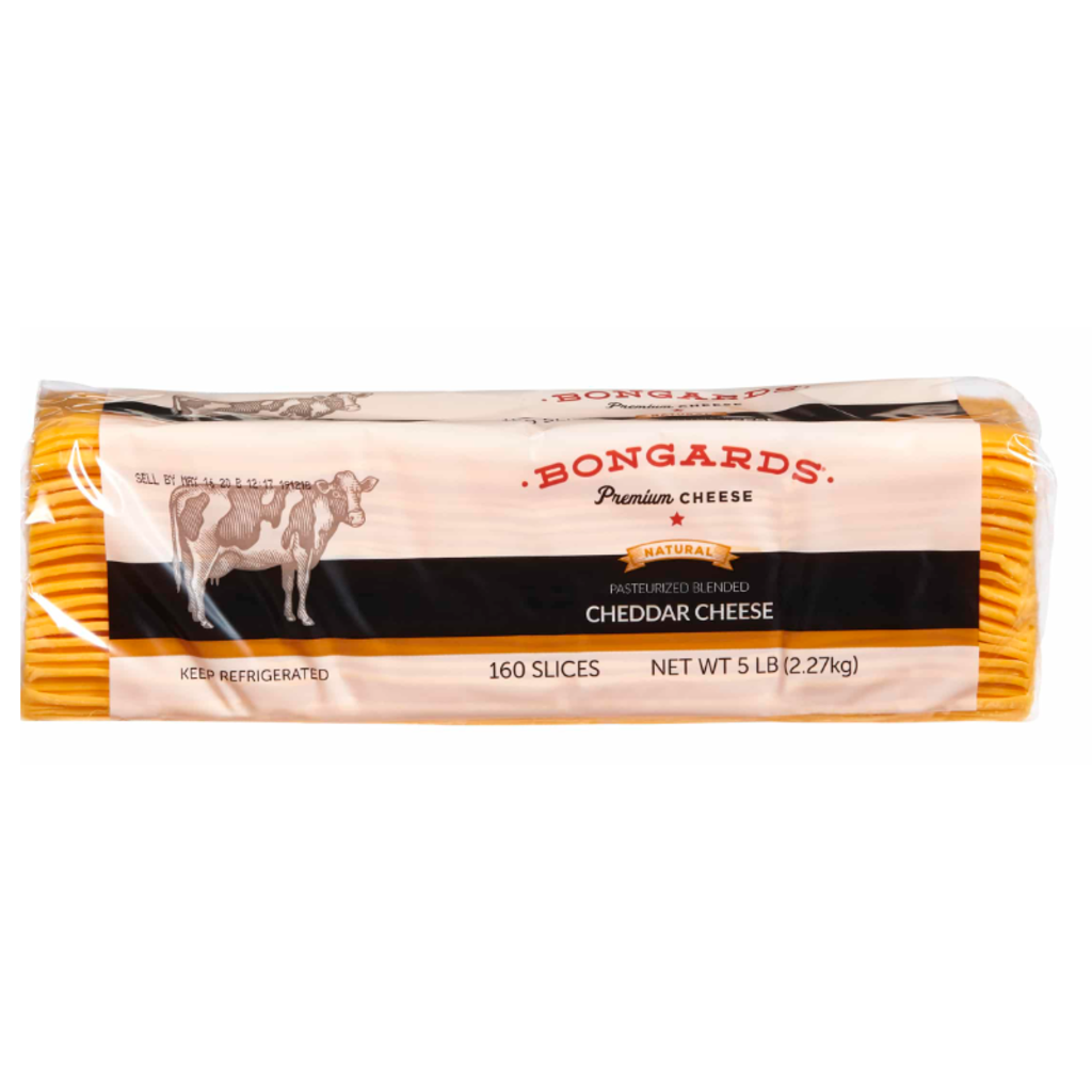 5 LB BONGARDS - YELLOW PASTEURIZED BLENDED CHEDDAR 160 SLICES