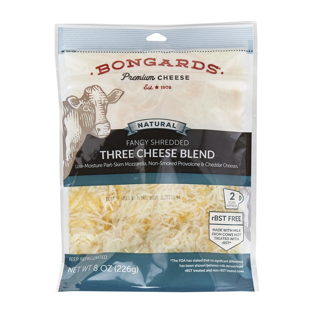 8 OZ BONGARDS - THREE CHEESE FANCY SHREDDED