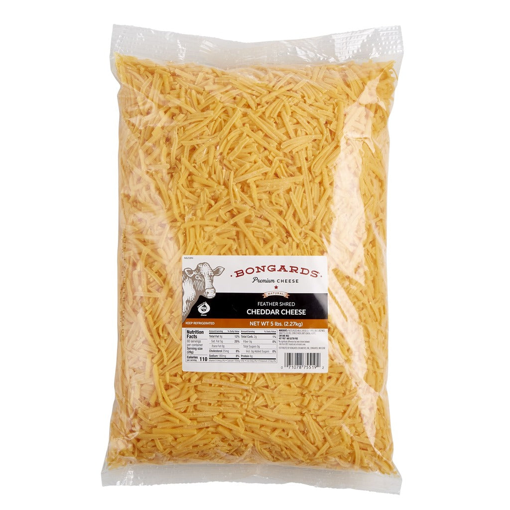 5 LB BONGARDS - YELLOW CHEDDAR FEATHER SHREDDED