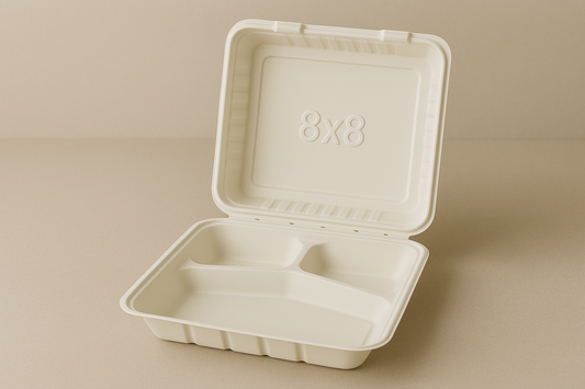 8x8 w/3 COMP PLASTIC CONTAINER