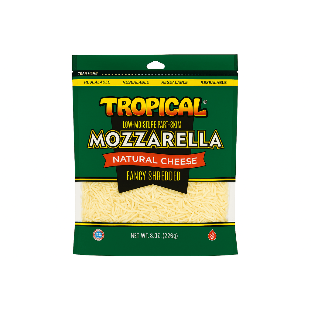 8 OZ TROPICAL - MOZZARELLA RAYADO