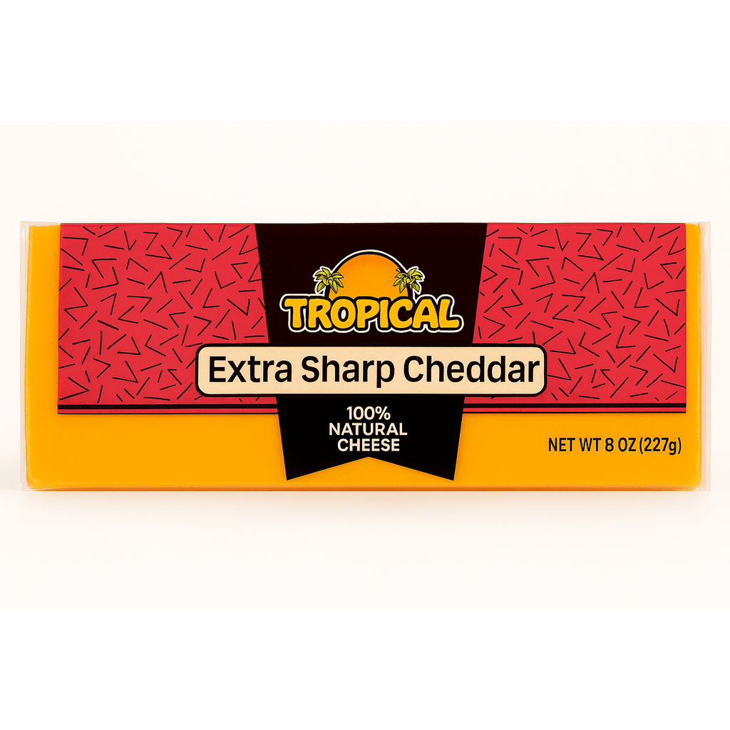 8 OZ TROPICAL - EXTRA SHARP CHEDDAR