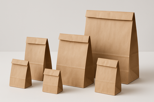 brown paper bag different sizes no handles
